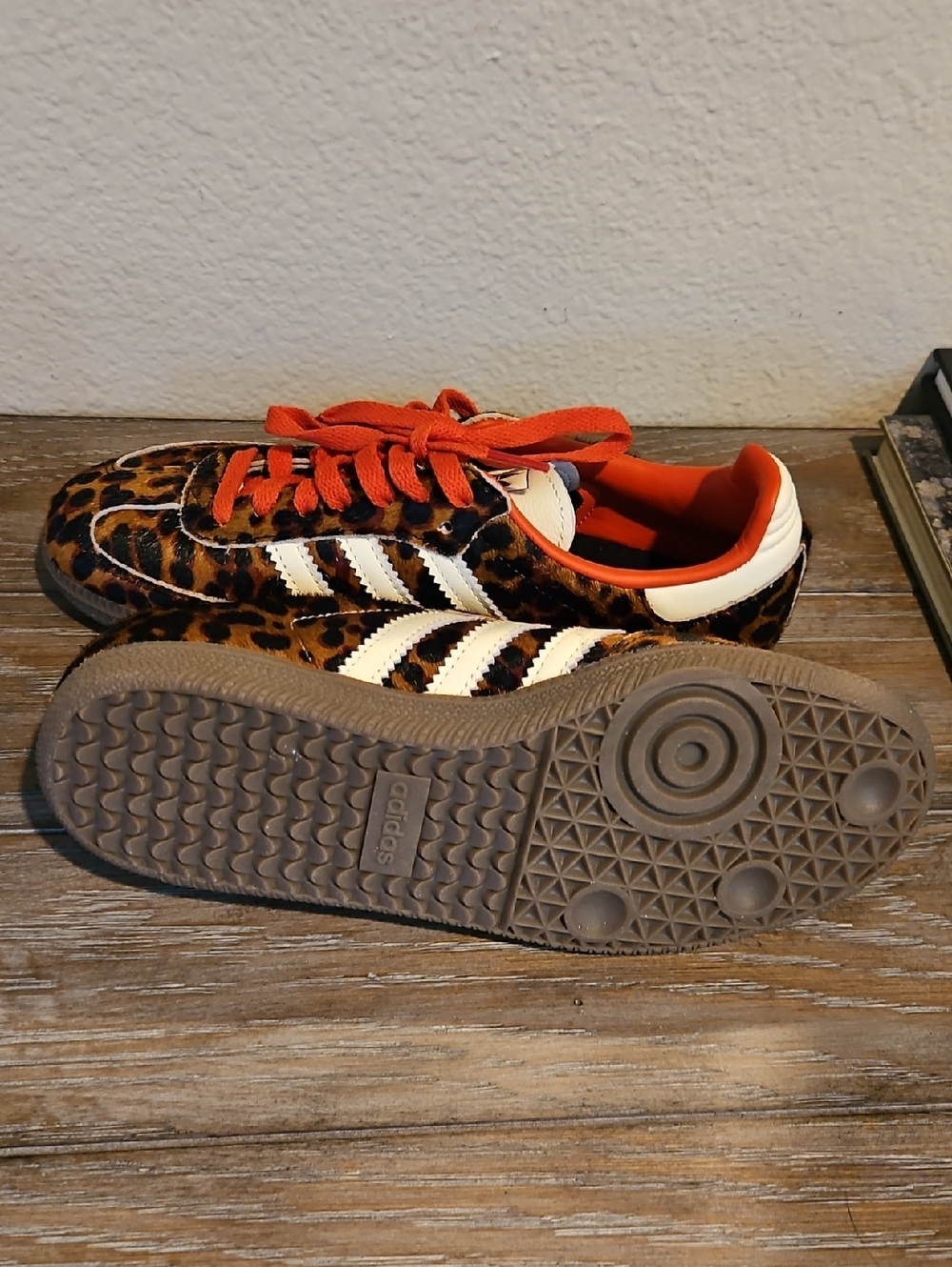adidas Leopard Samba White Stripe Sneaker - Picture 7 of 8